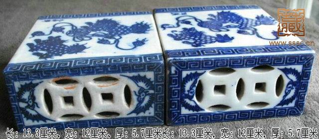 光绪青花双狮纹瓷枕.JPG