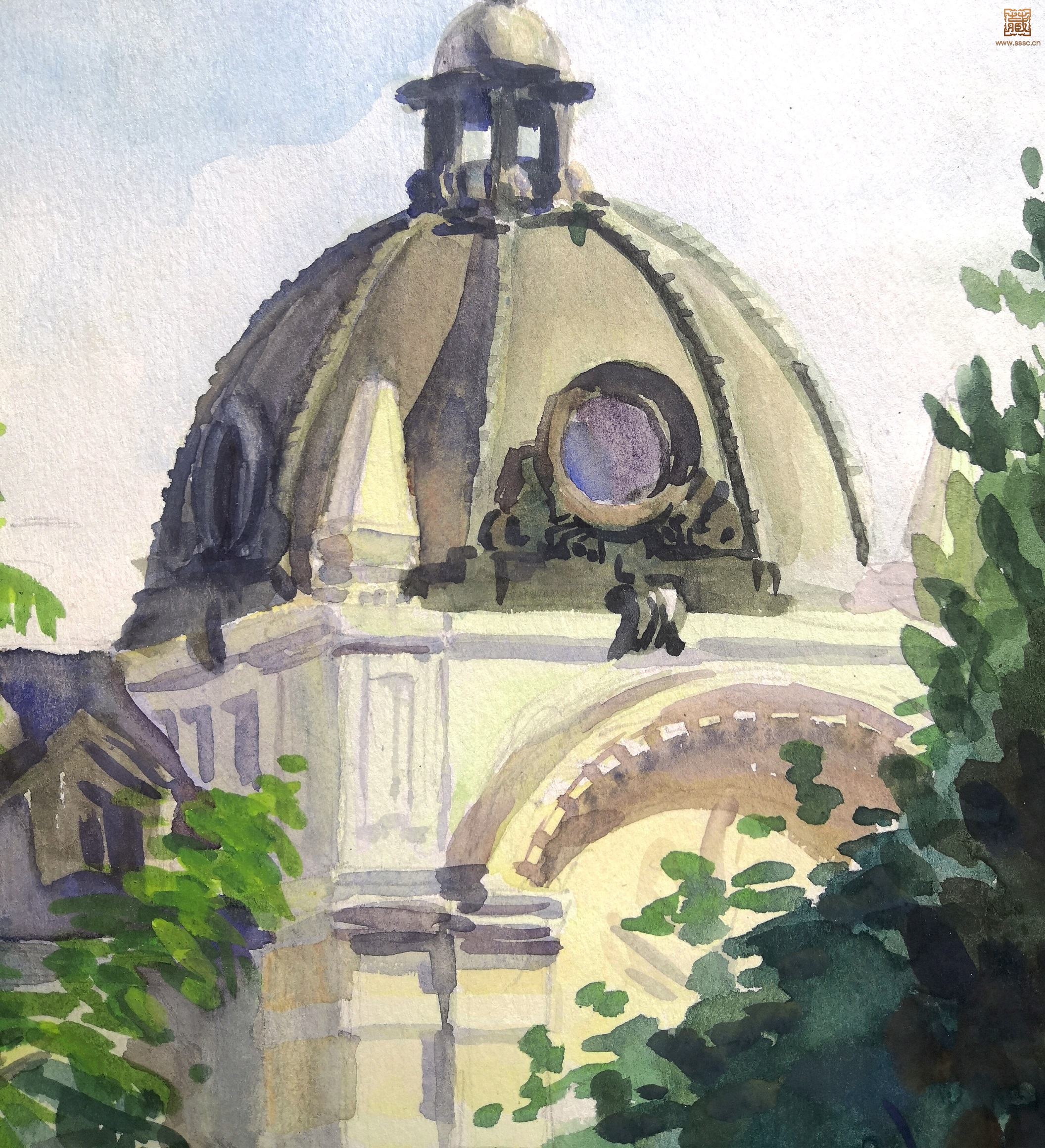 8  戴泽《阳光下的教堂》局部之一.jpg