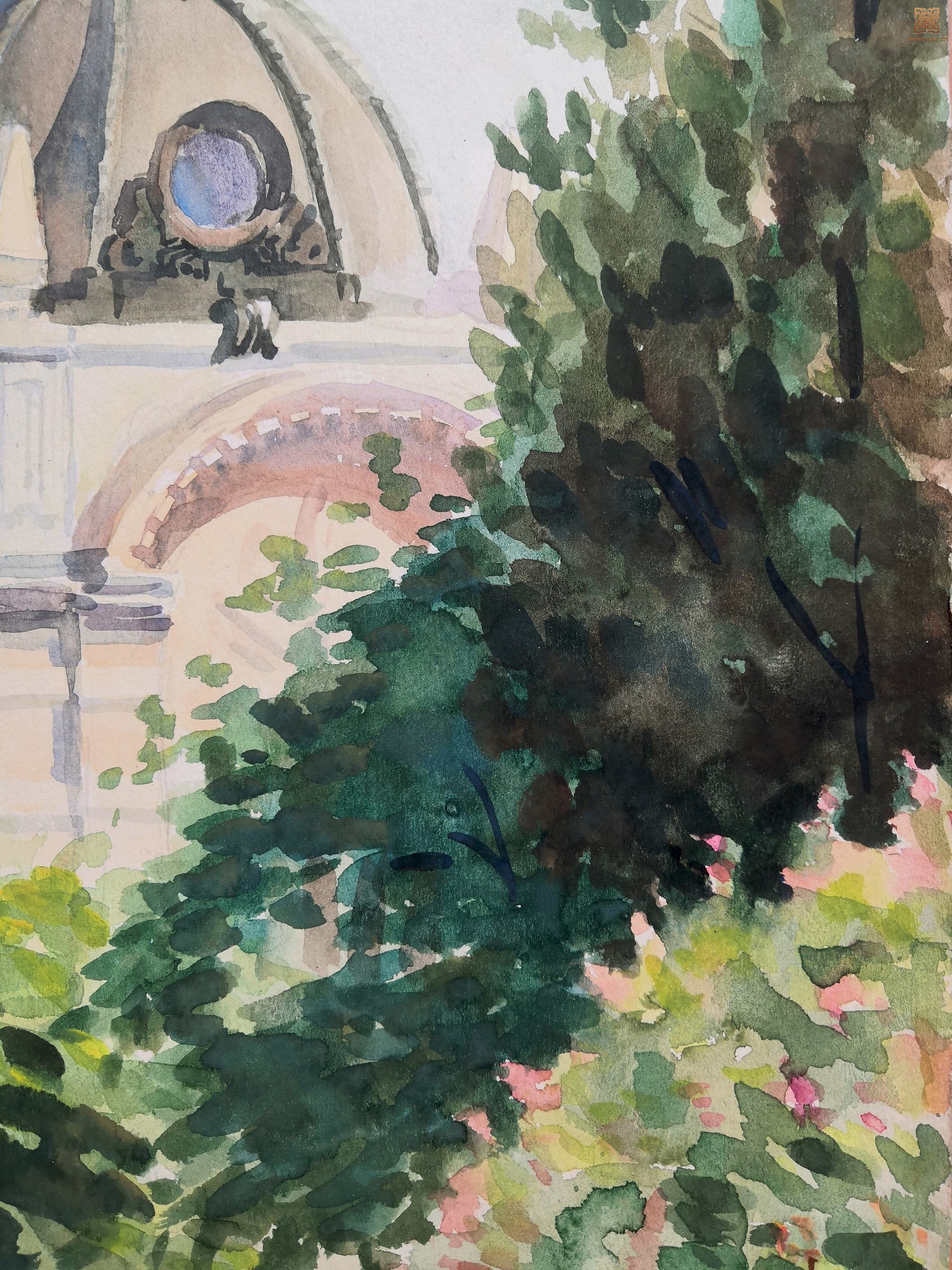 8  戴泽《阳光下的教堂》局部之三.jpg