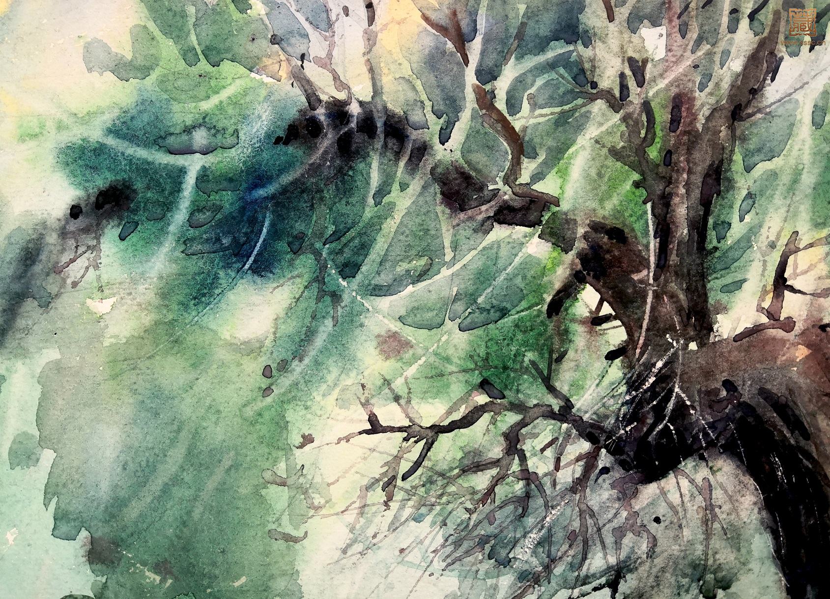 290  史亦芳《古槐树下》局部之四.jpg