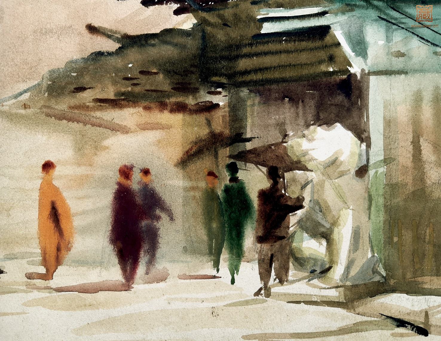 288  李天行《龙华寺》局部之四.jpg