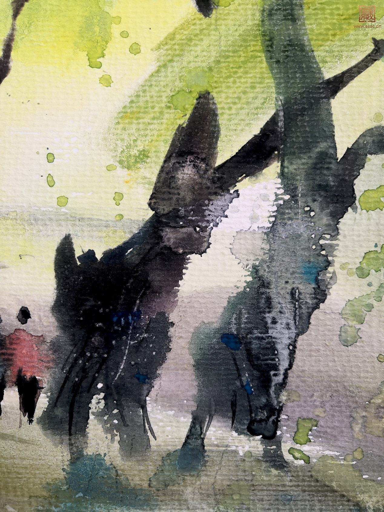 285  张奇《西湖早春·柳岸闻莺》局部之八.jpg