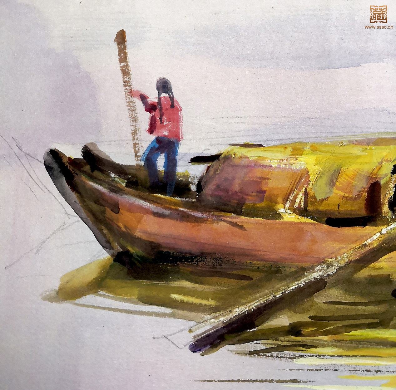 282  何志生《晚归》局部之四.jpg