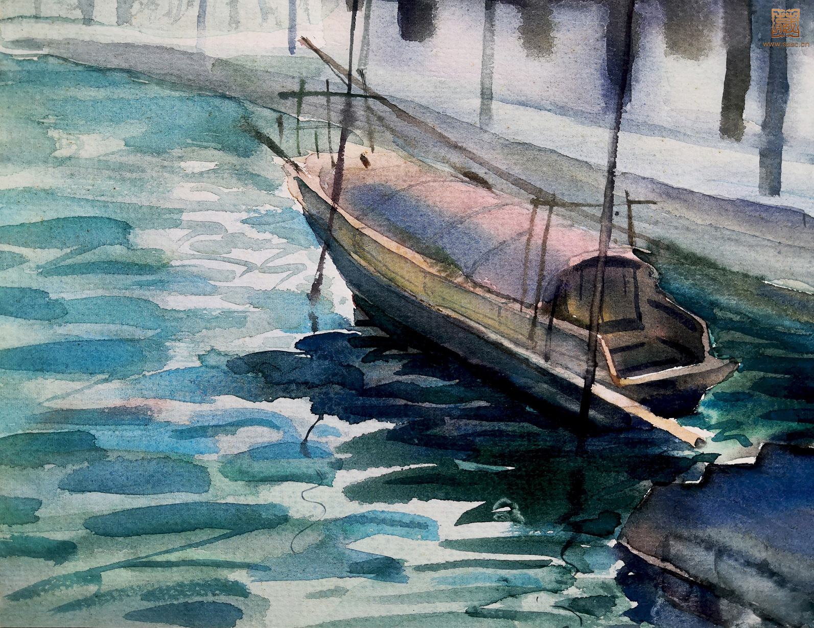 275  瞿顺发《水乡之晨》局部之三.jpg