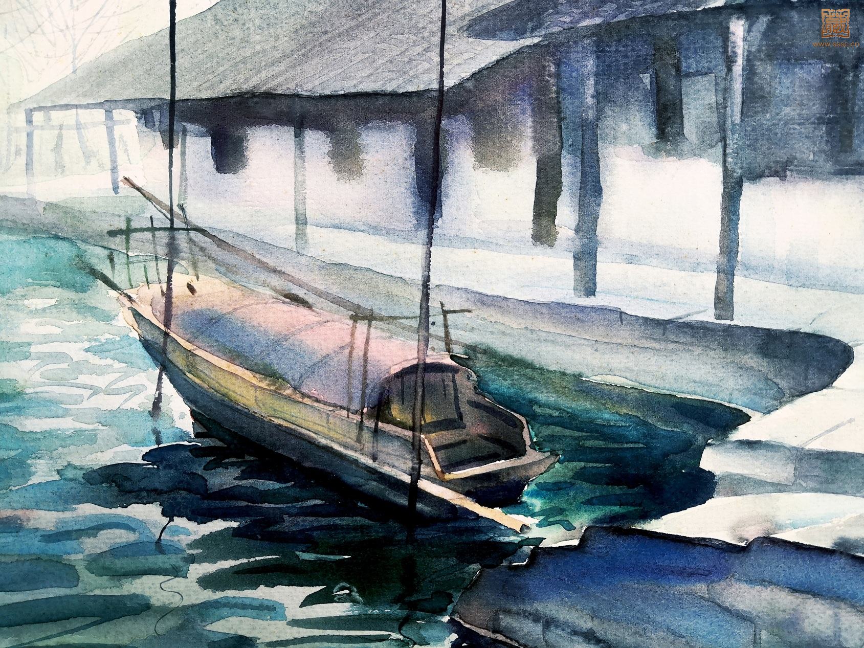 275  瞿顺发《水乡之晨》局部之一.jpg