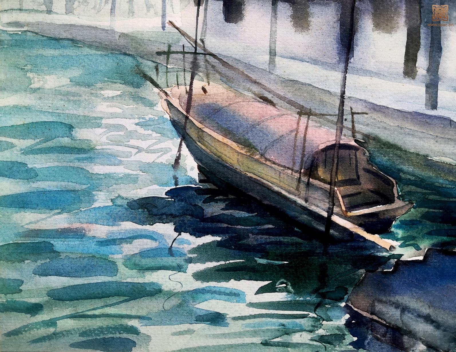 275  瞿顺发《水乡之晨》局部之三.jpg