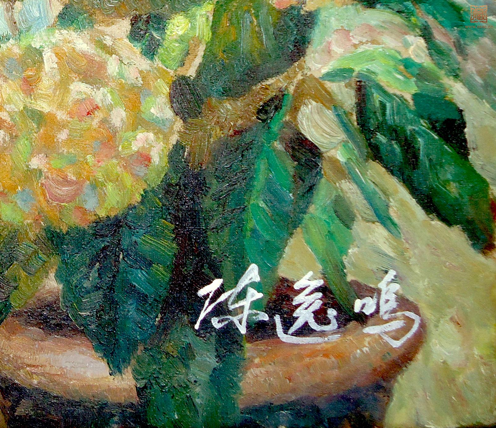 106  陈逸鸣《星期天的上午》油画落款.JPG