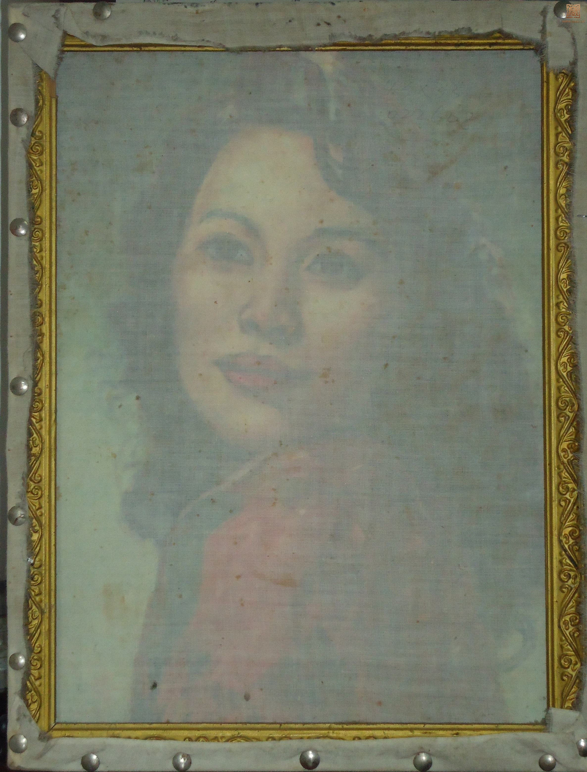 104   陈玉山《女子肖像》油画   背面.JPG