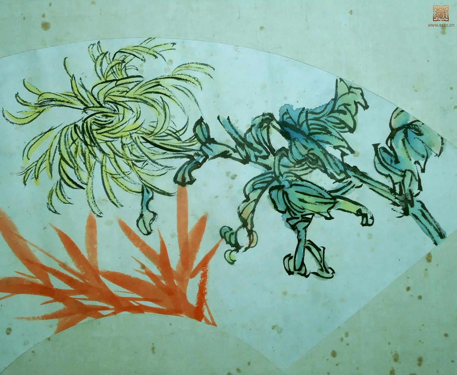 97  陈子奋花卉扇面局部之三.JPG