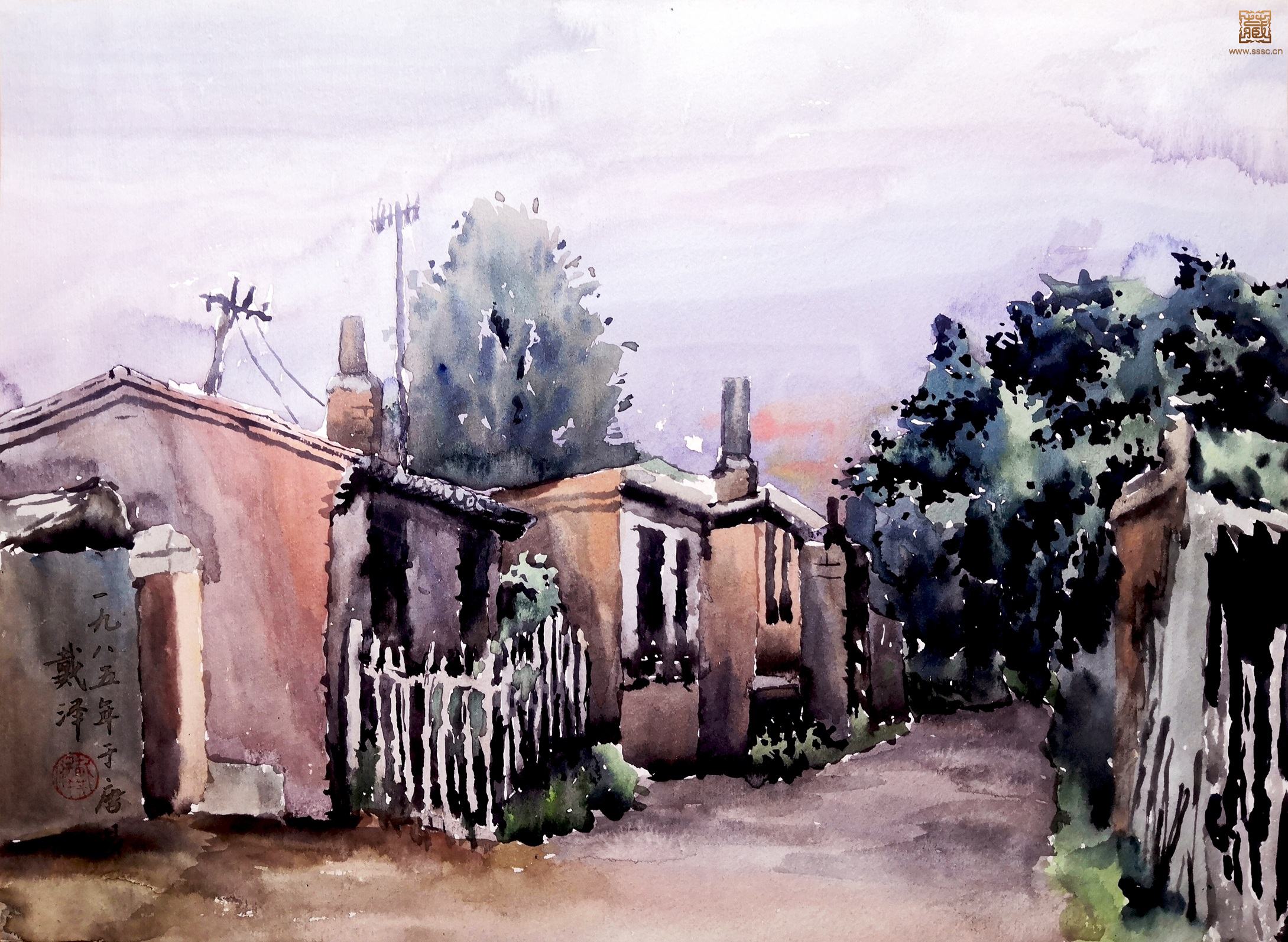 7  戴泽《唐县古村》水彩 30.5×41cm  1985年.jpg