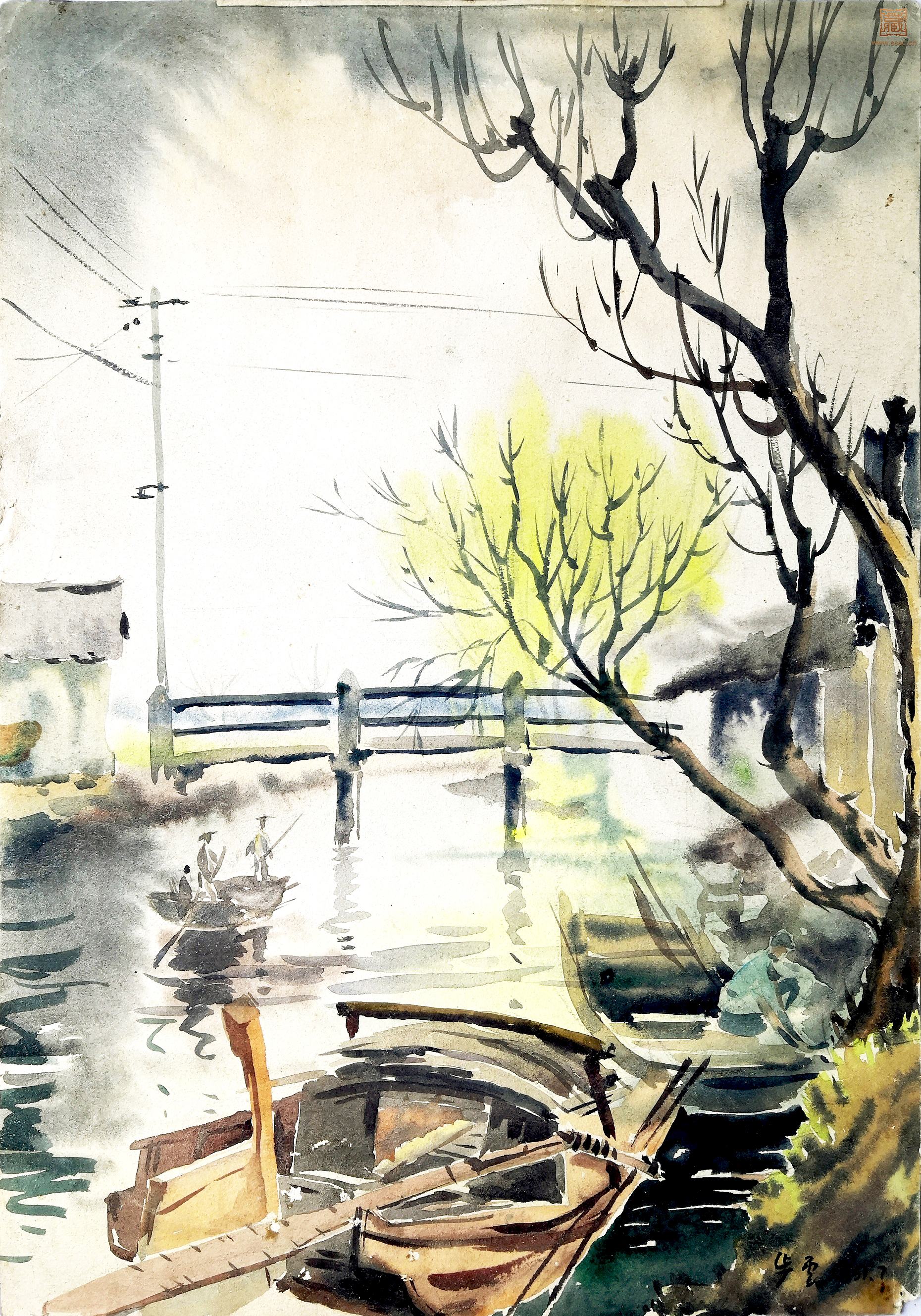 33  宋步云《江南水乡》水彩  37.5×26.5cm  1951年.jpg