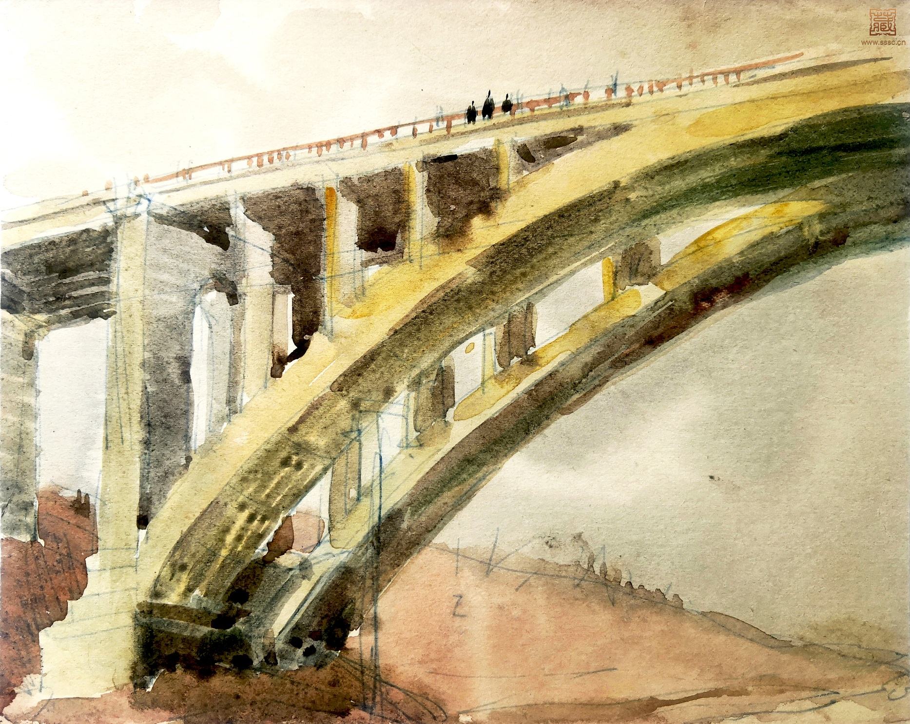 梯比里斯河谷大桥  14.2×17.9cm  1959年.jpg