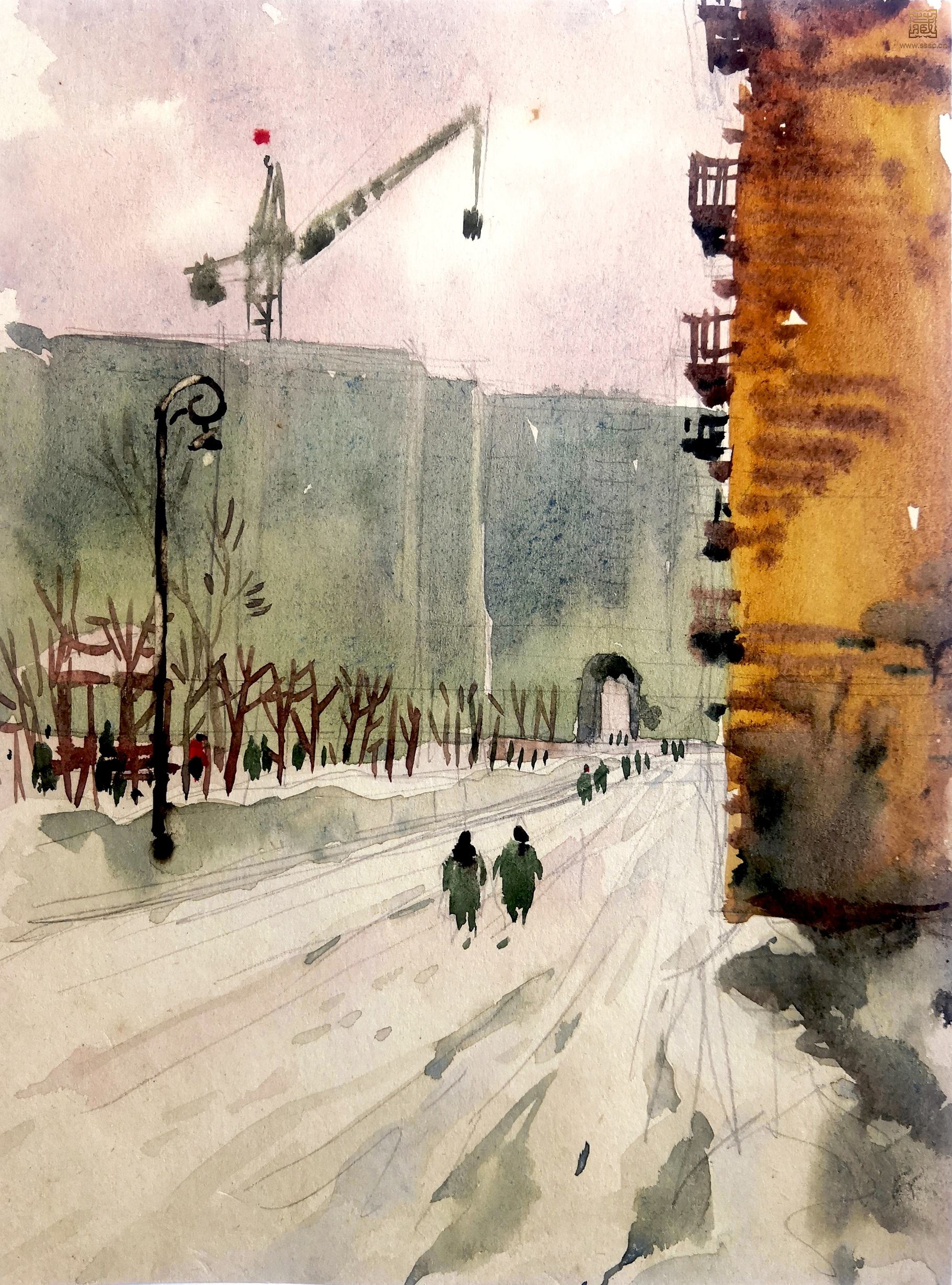 我宿舍附近  18.5×13.5cm  1959年.jpg