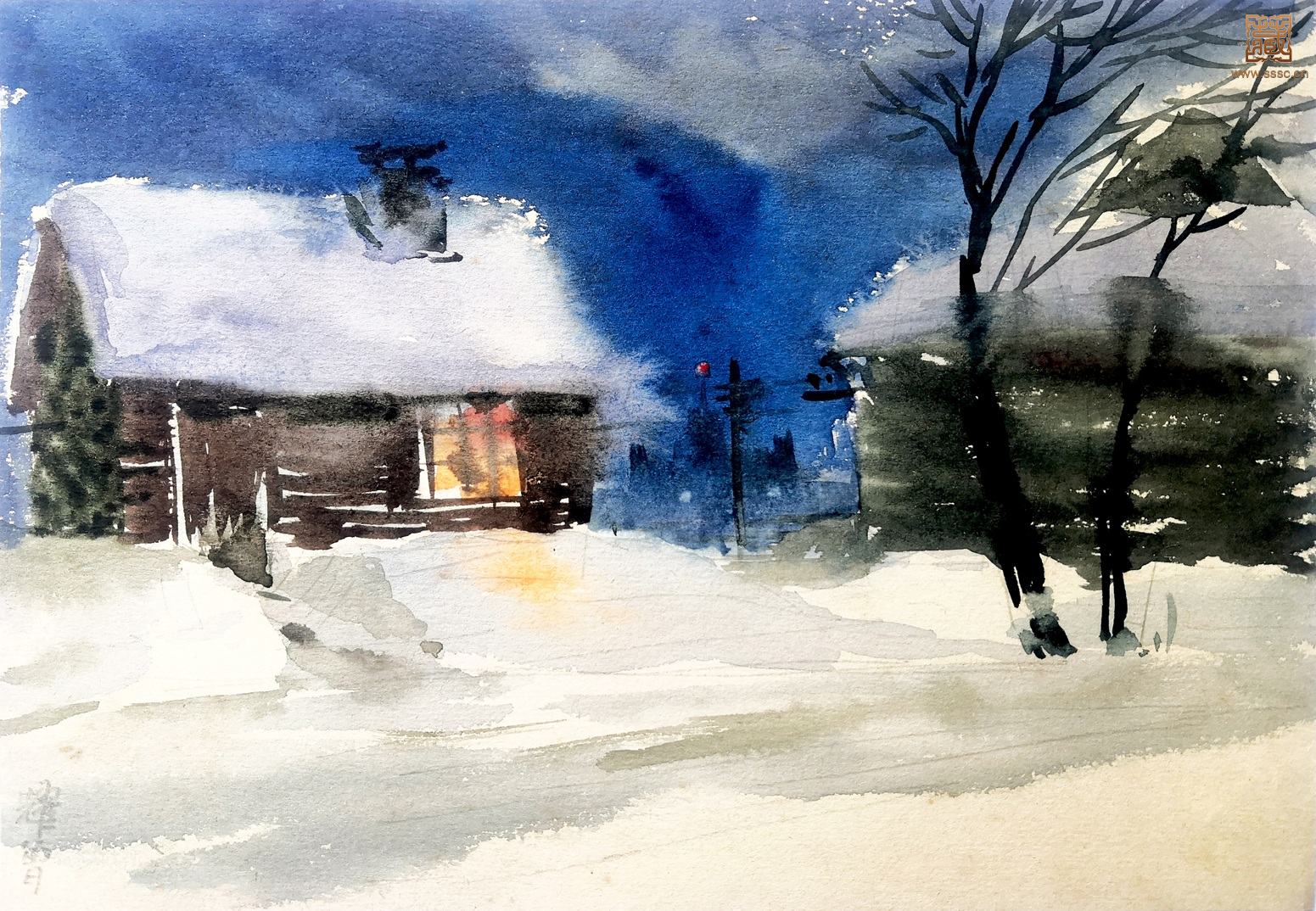 在去黑海的列车上所见窗外景色  13.3×18.8cm  1959年.jpg