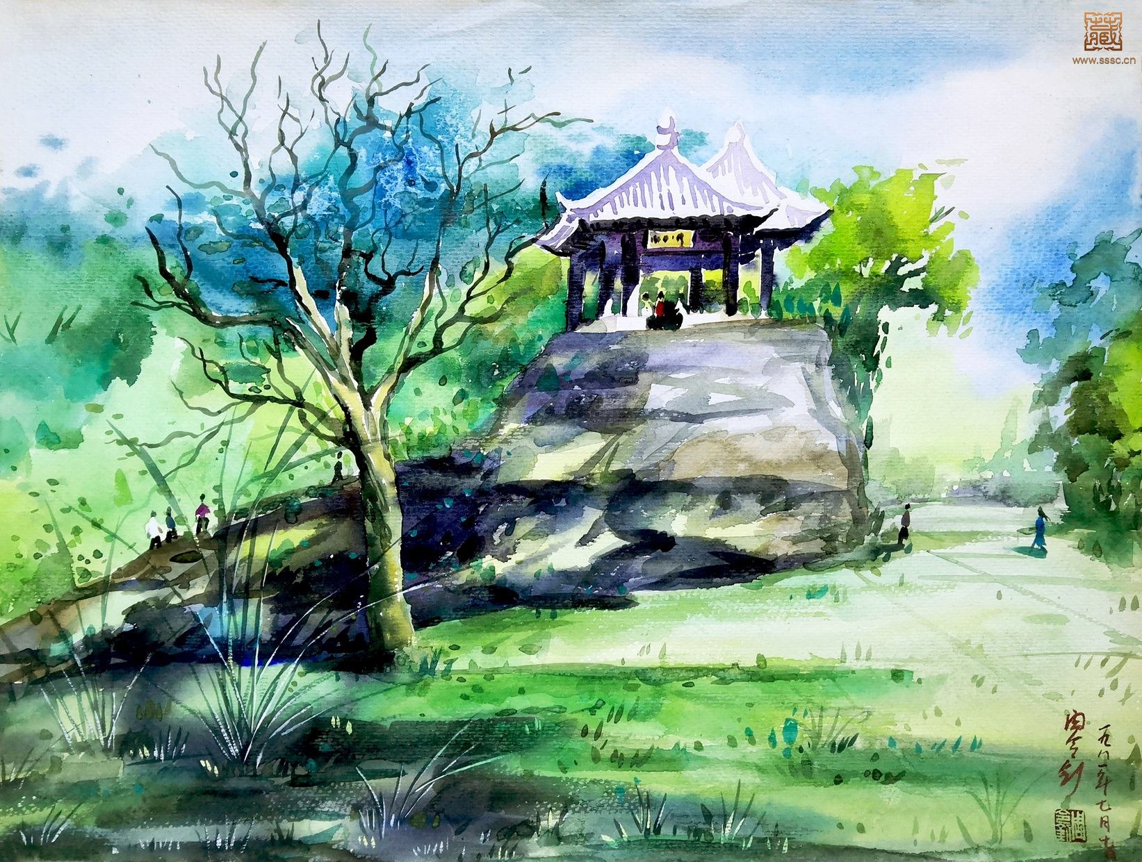 113  周令钊《公园早春》水彩 39×51cm  1981年.jpg