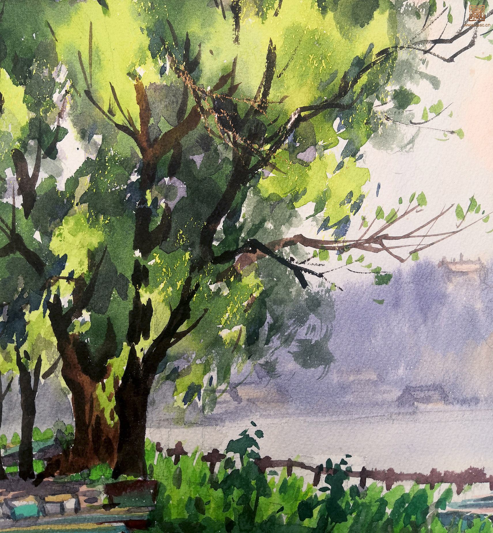 268  崔豫章《雨霁初晴·昆明湖畔》局部之五.jpg