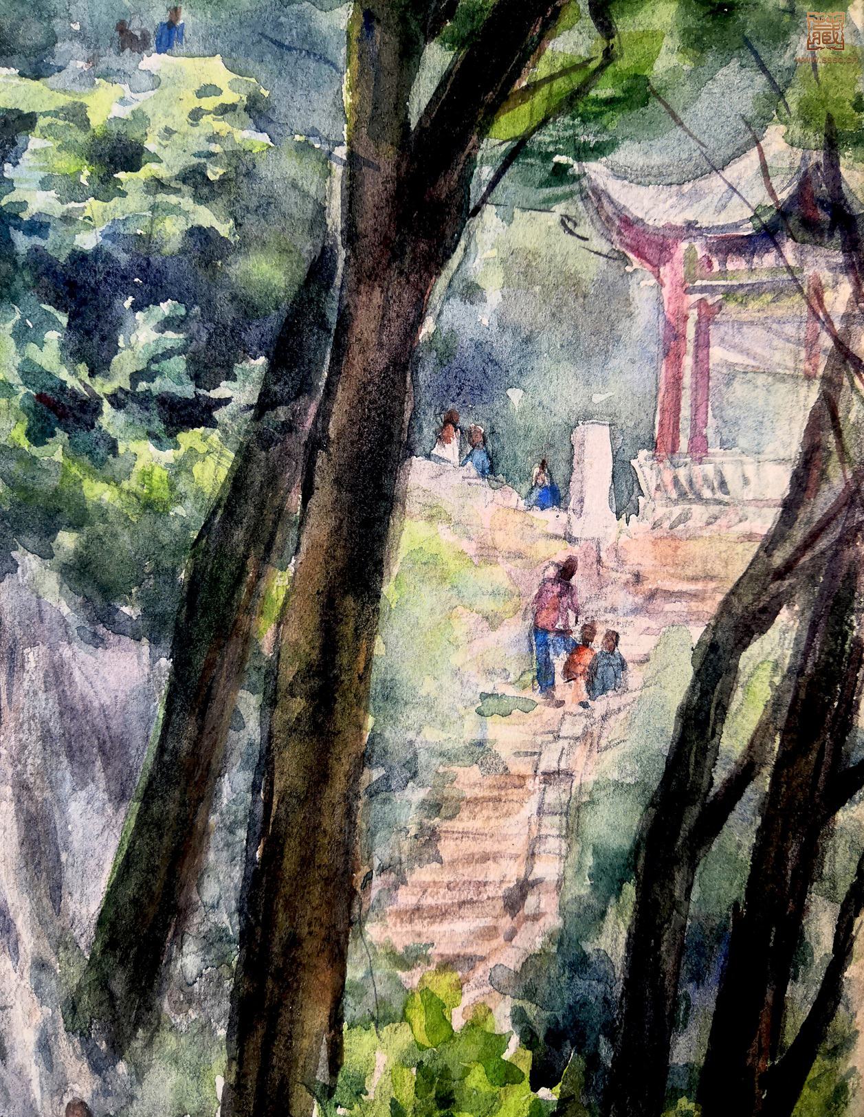 253  秦大虎《贵州黔灵山·九曲径之二》局部之三.jpg