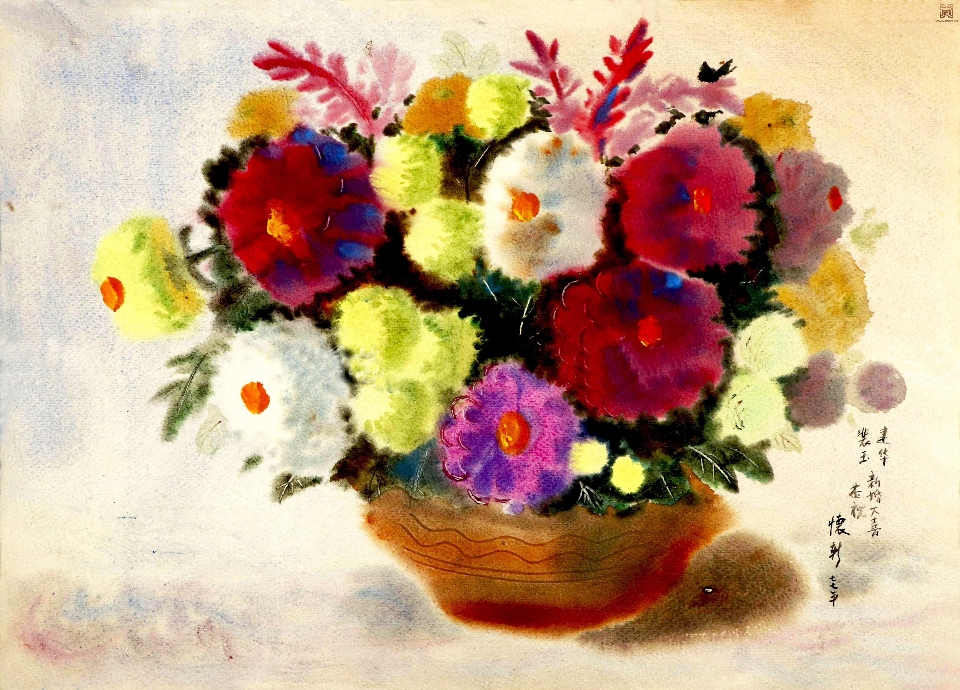 149  朱怀新《姹紫嫣红》水彩39.2×54cm 1977年.jpg