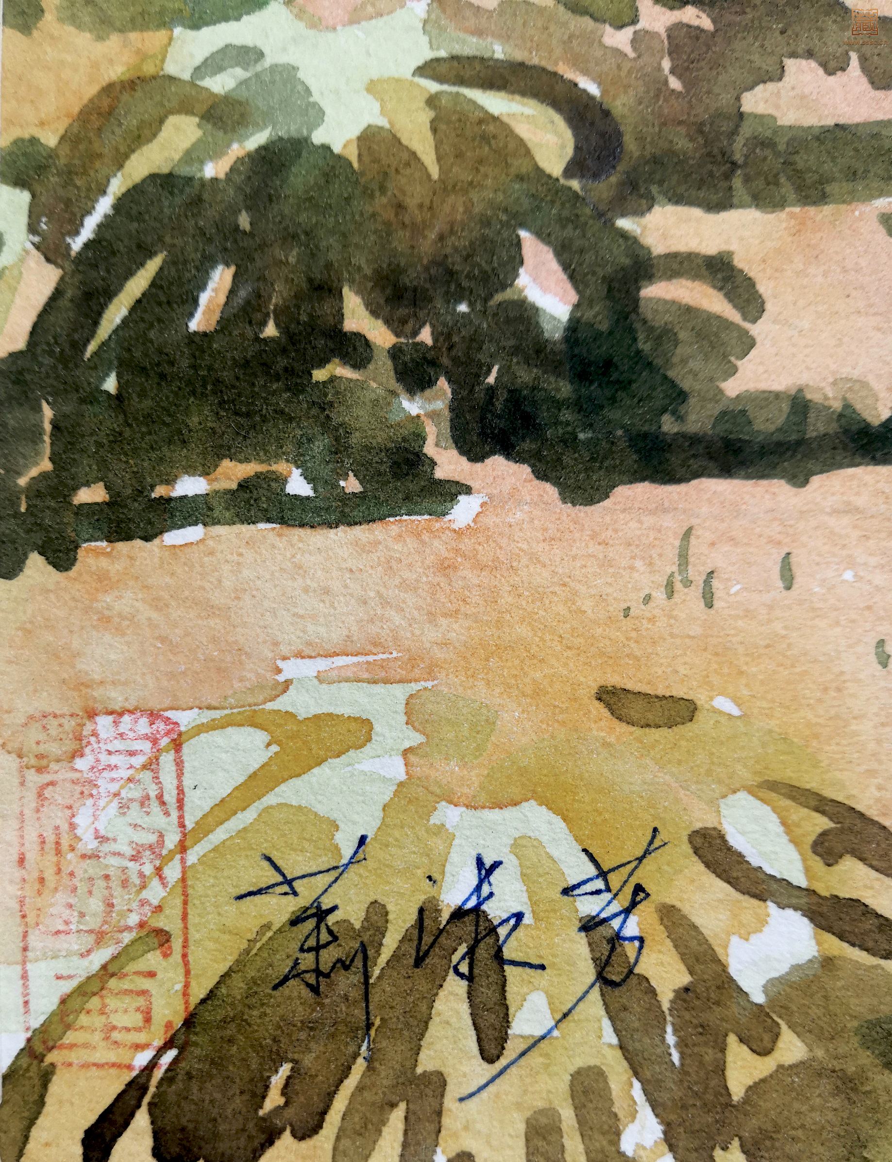 18  萧淑芳《打谷场上》款识.jpg