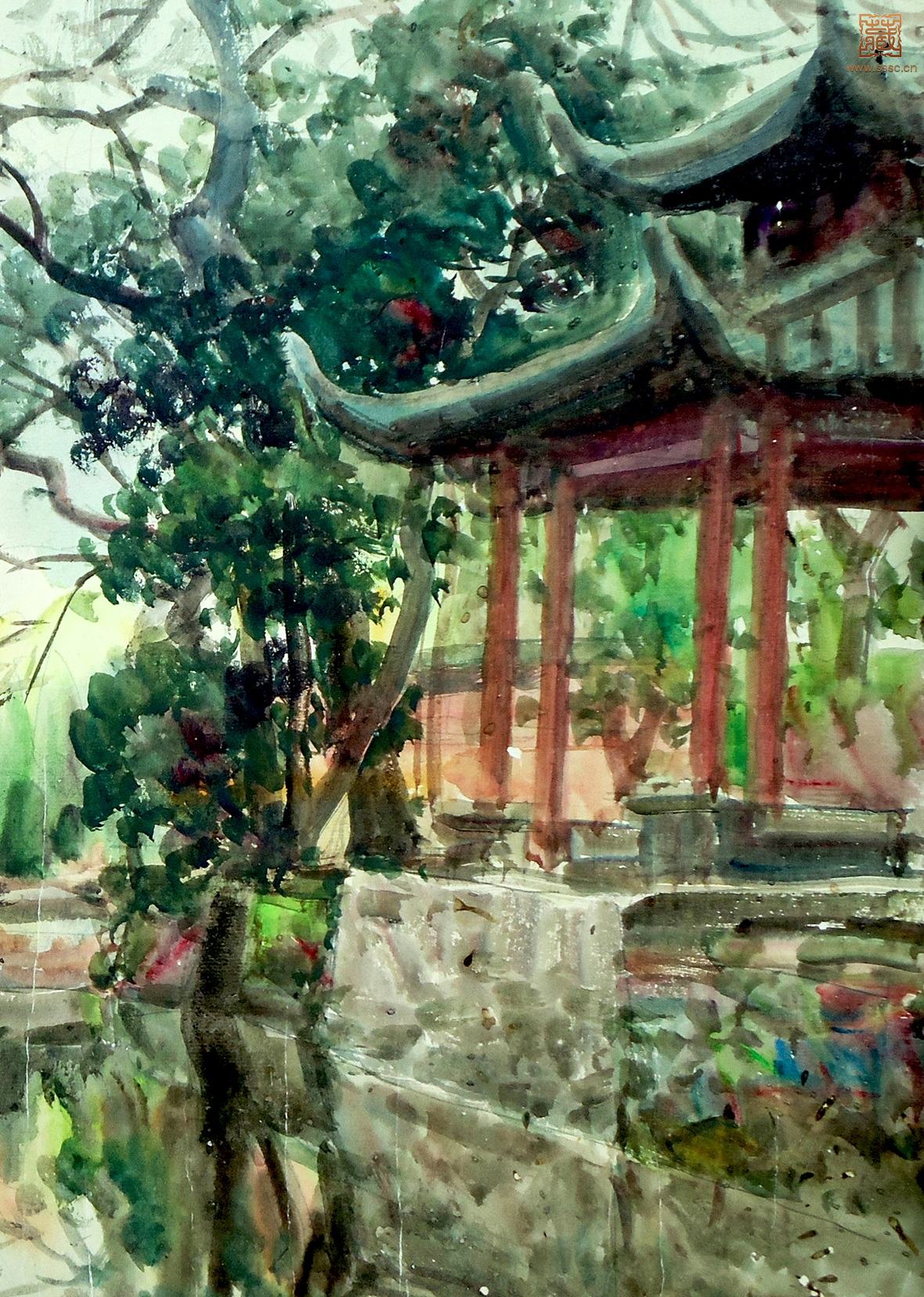 55  张眉孙《 冷泉亭》局部之三.JPG